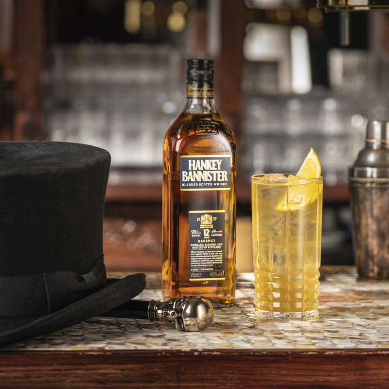 Hankey Bannister 12 YO SPRING SUMMER BOTTLE LEMONADE ON BAR HR LANDSCAPE